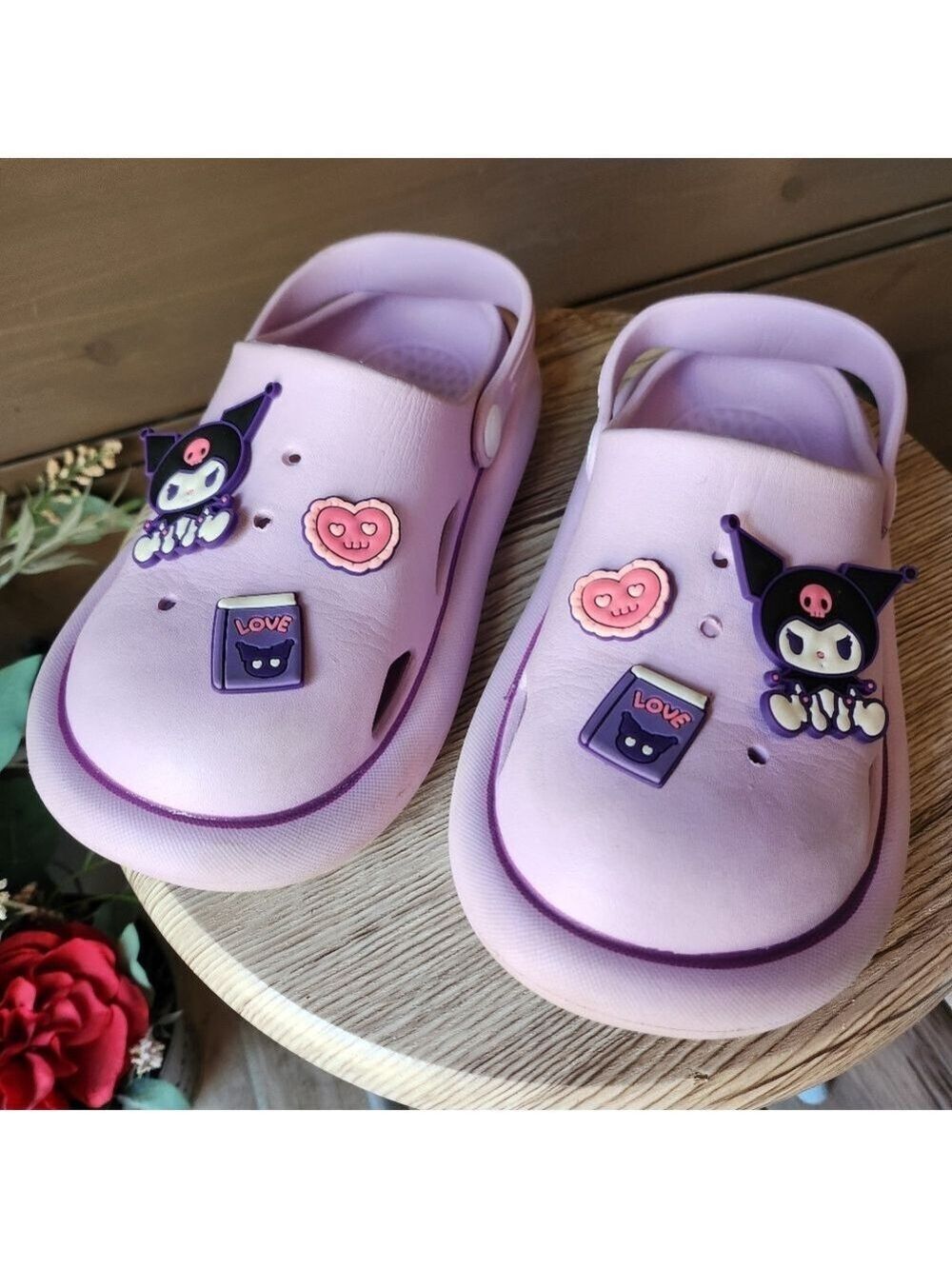 Kids Kuromi Purple Slide Sandals